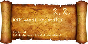 Kövesdi Kristóf névjegykártya