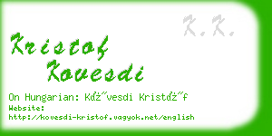 kristof kovesdi business card